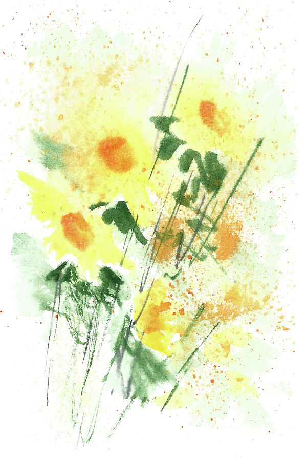 Yellow Loose Flowers 2 Painting by Masha Batkova