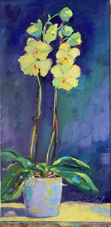 Yellow Orchid Painting By Donna Heil