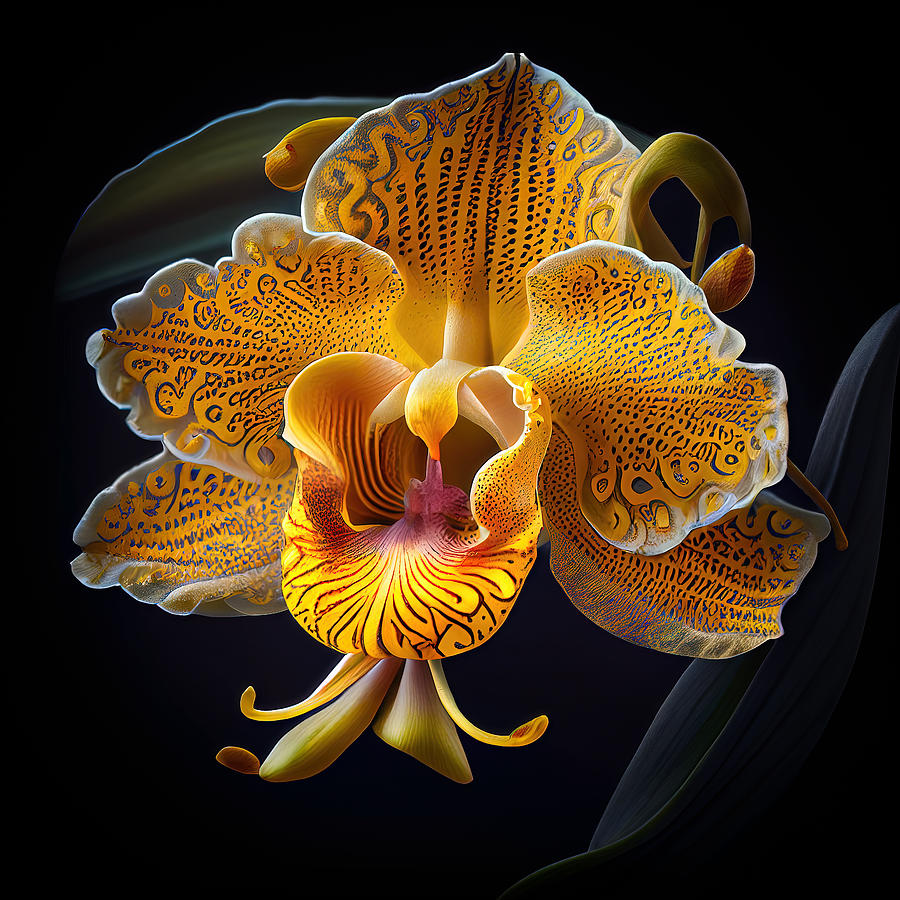 Yellow Orchid I - Majestic Orchids Collection Digital Art by Lily Malor