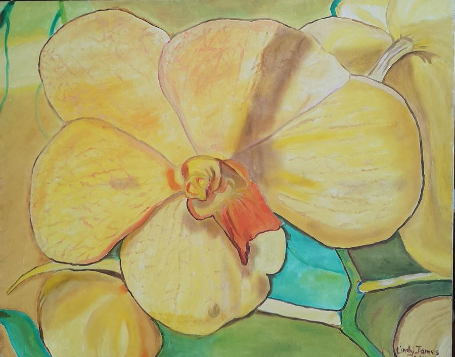 Yellow Orchid Painting by Jennylynd James