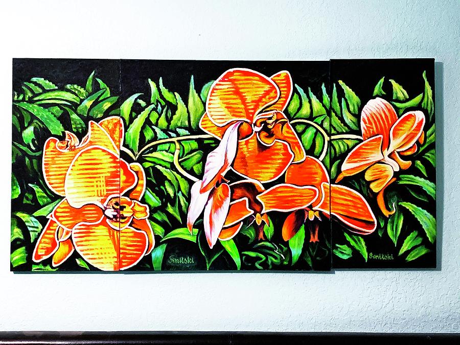 Yellow Orchids Painting by Dmitri Ivnitski