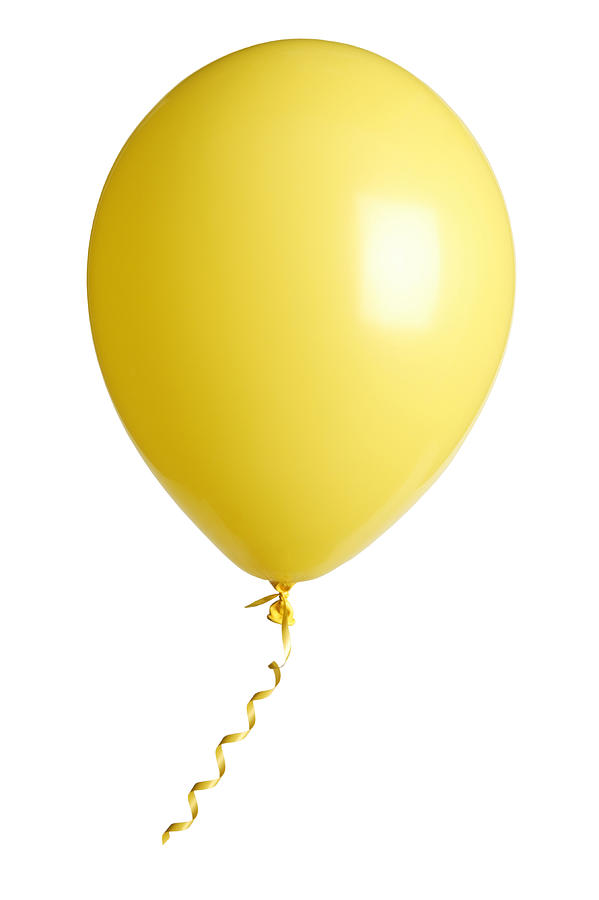 Yellow Party Balloon Isolated On White Photograph by YvanDube