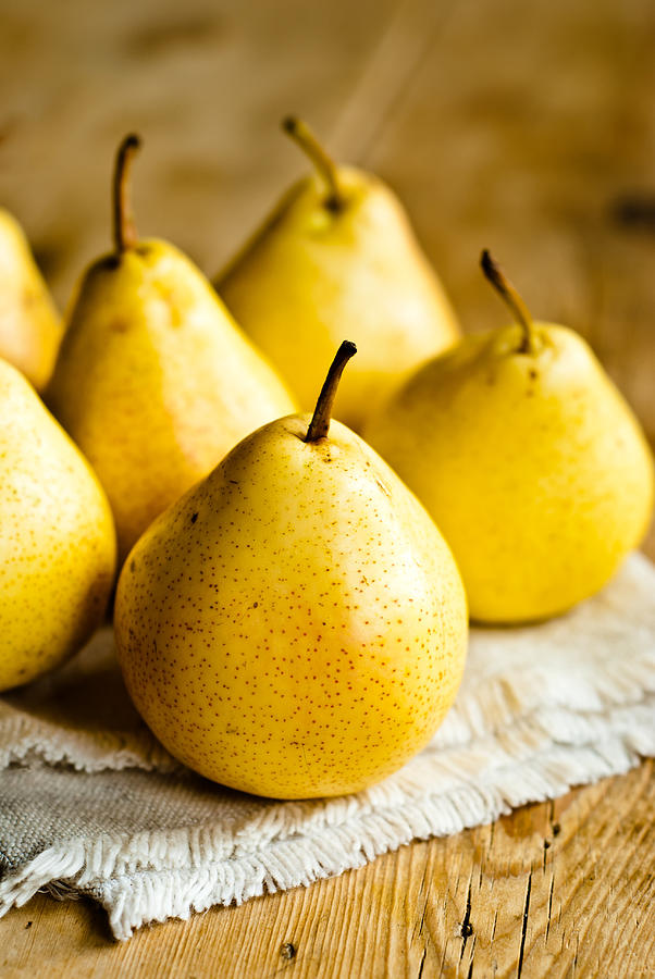 Yellow pears on a table Photograph by Sarka Babicka