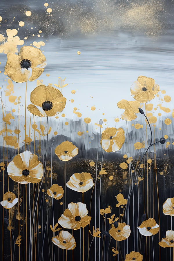 Yellow Poppies Painting Painting by Lourry Legarde