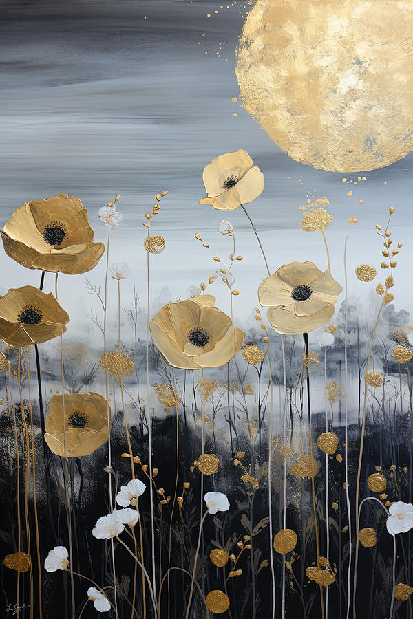 Yellow Poppy Art Painting by Lourry Legarde