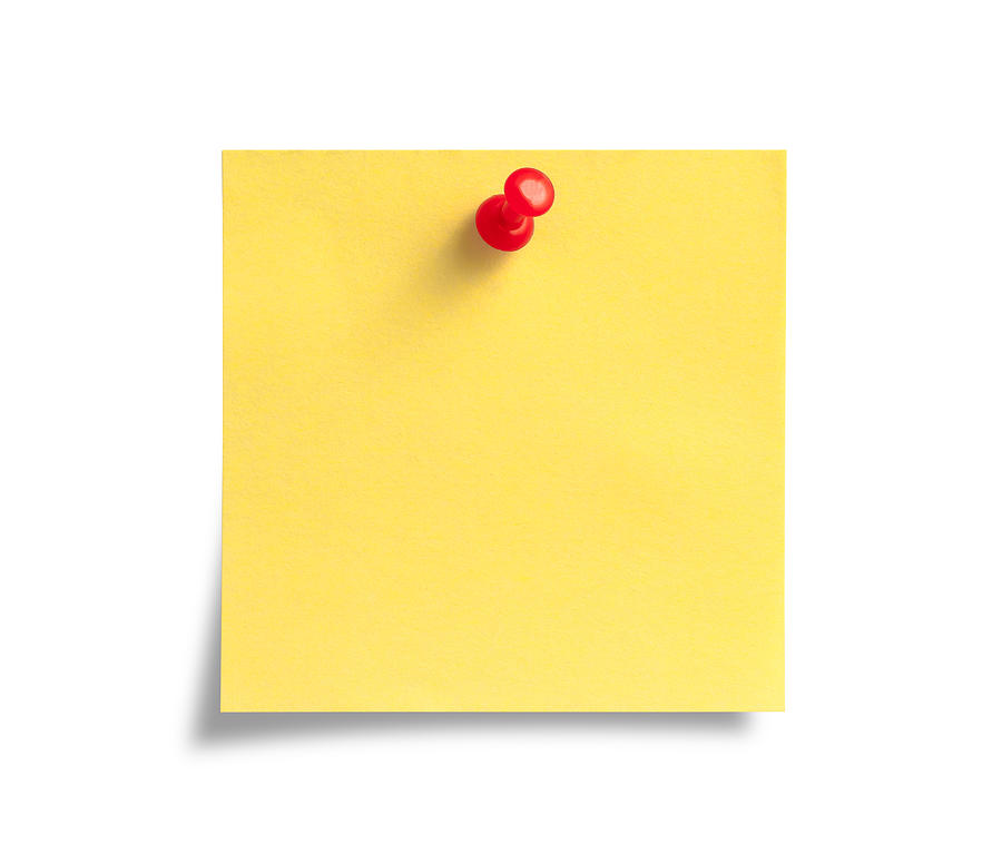 Yellow Post-it Note with Red Push Pin Photograph by Sezeryadigar