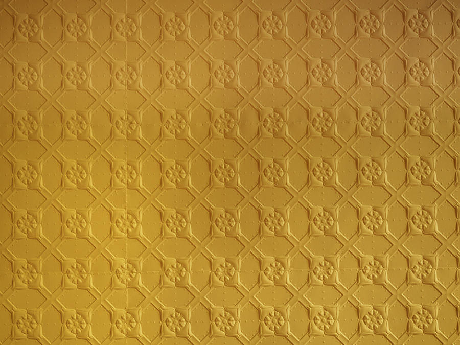 Yellow pressed tin ceiling Photograph by WalkerPod Images