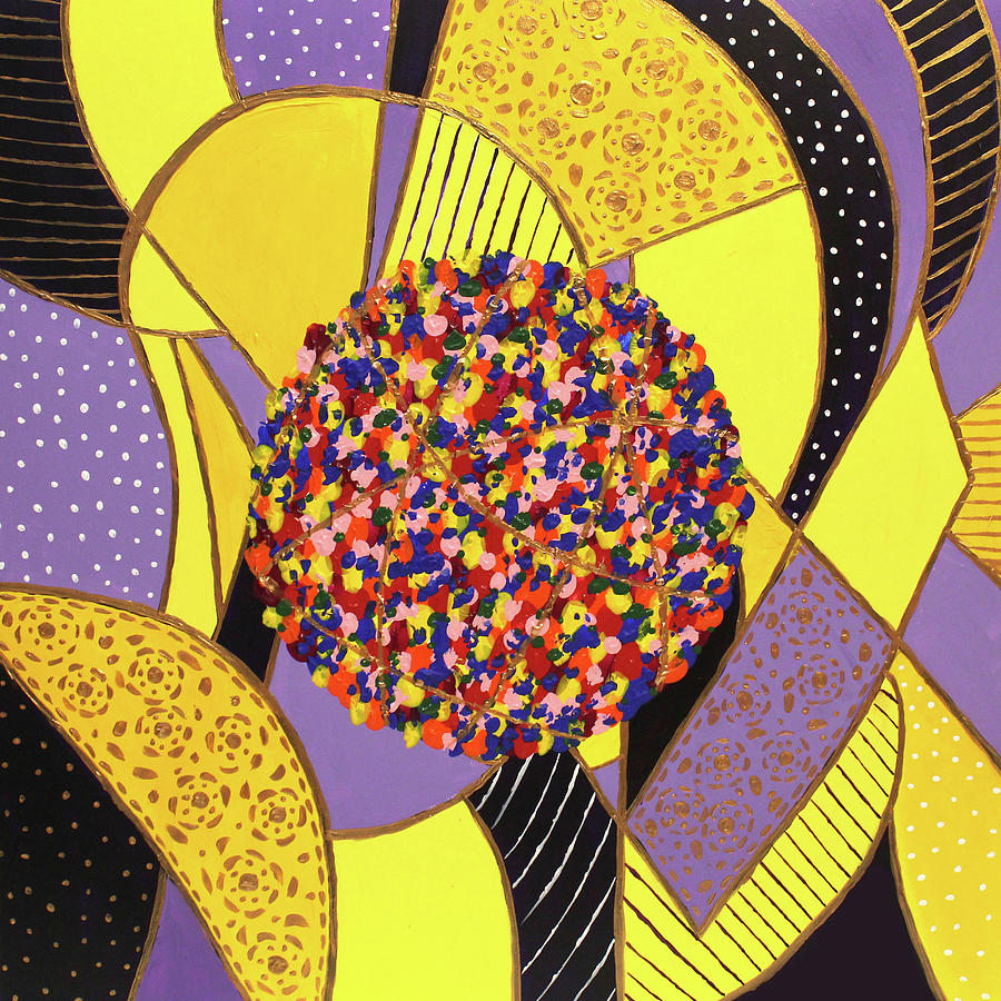 Yellow Purple Gumdrop Painting by Sherell Marie Yellow Purple Gumdrop Painting by Sherell Marie