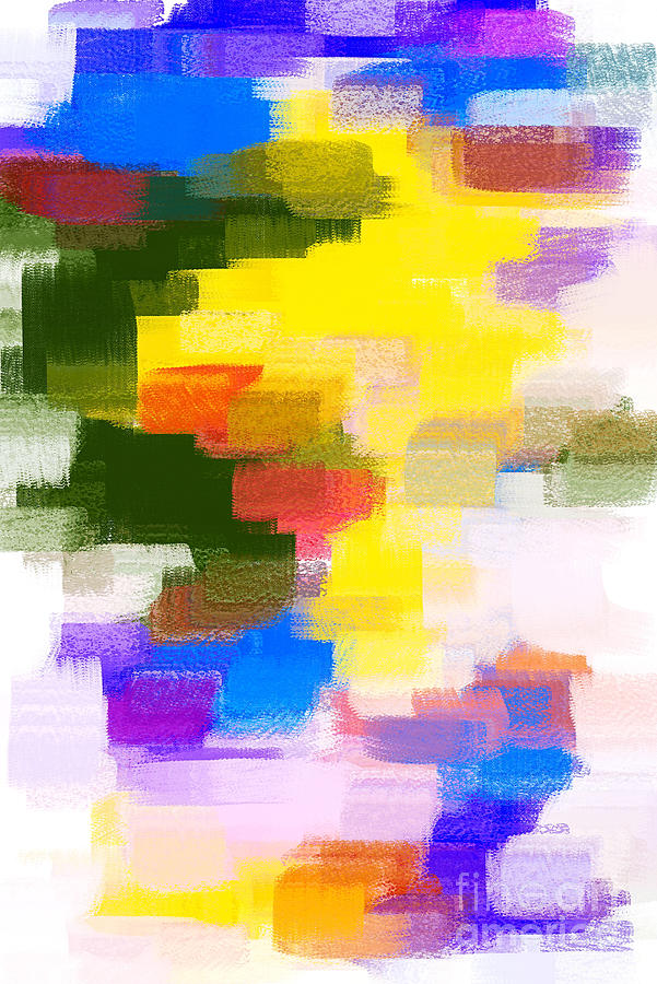 Abstract Digital Art - Yellow Question by Joy Watson