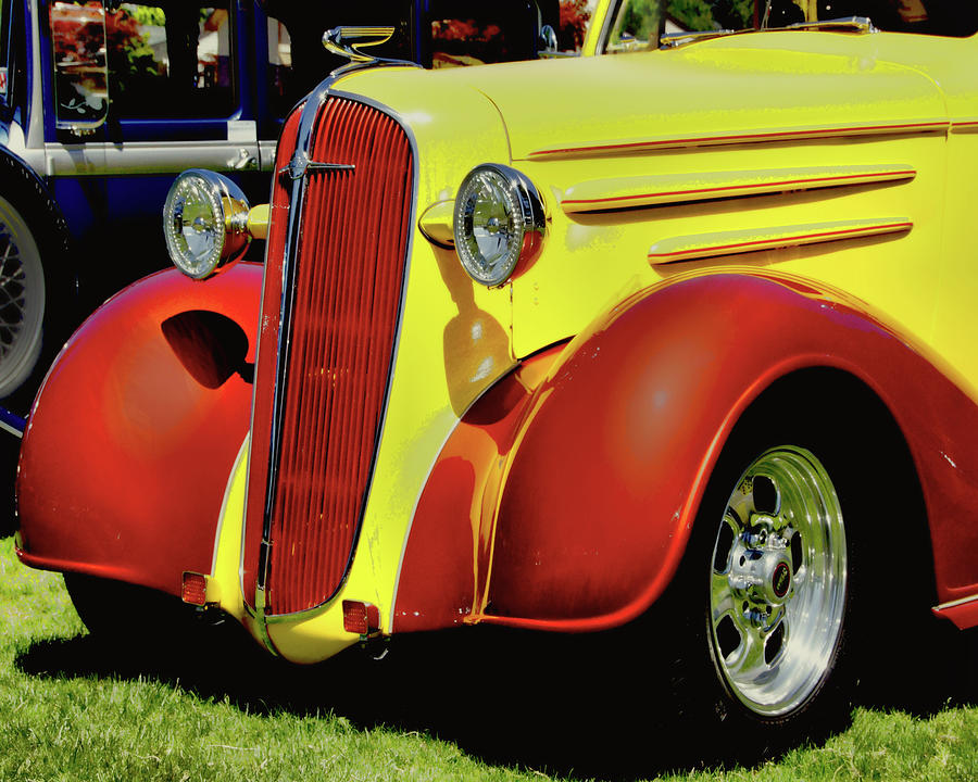 Yellow Red hotrod Photograph by Ron Roberts