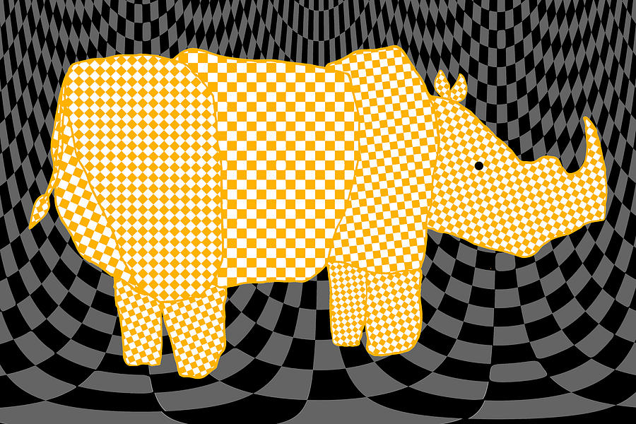 Cool Drawing - Yellow Rhino by Natalia Stahl