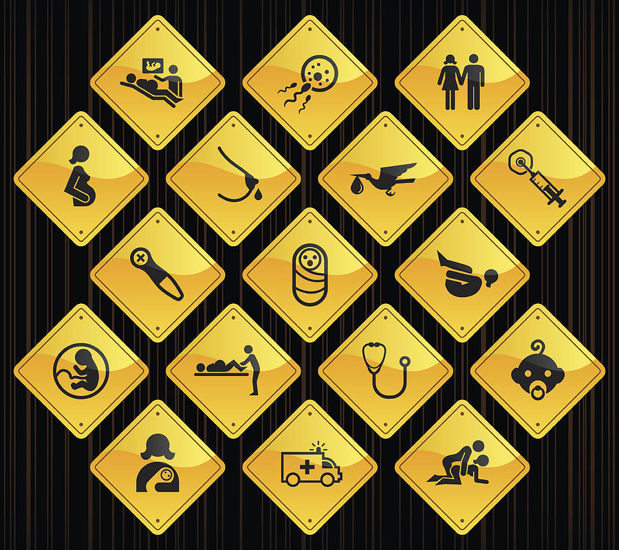 Yellow Road Signs - Pregnancy & Childbirth Drawing by Aaltazar