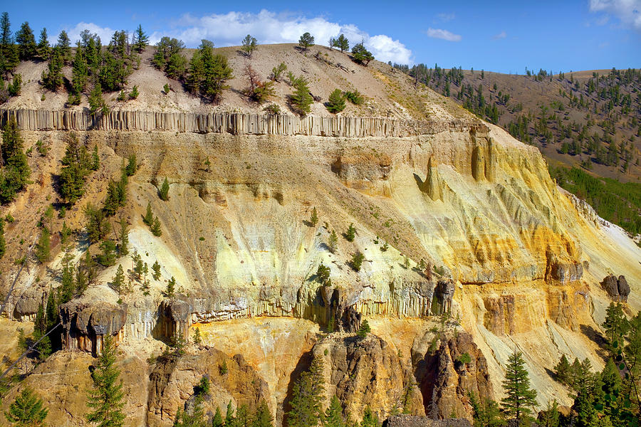 Yellow Rock Cliffs Of Yellowstone National Park Photograph By James ...