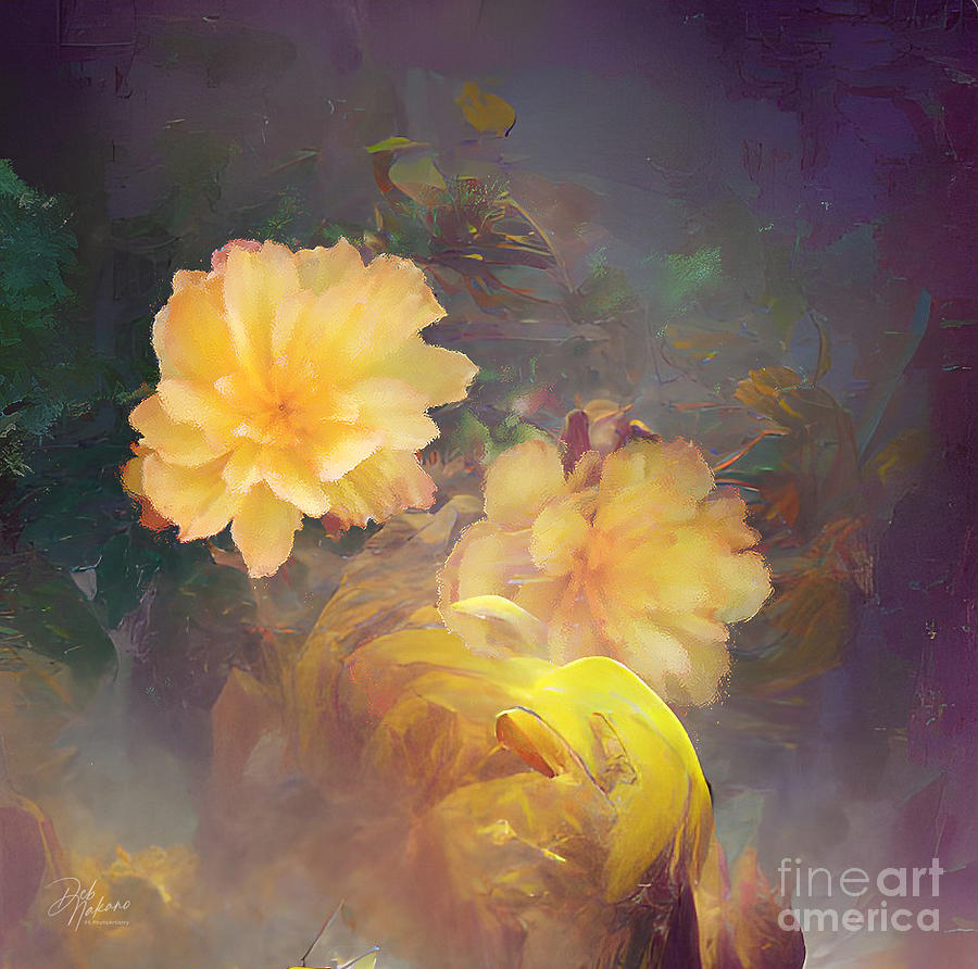 Yellow rose Digital Art by Deb Nakano