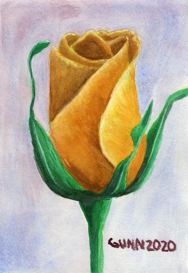 Yellow Rose Painting by Katrina Gunn
