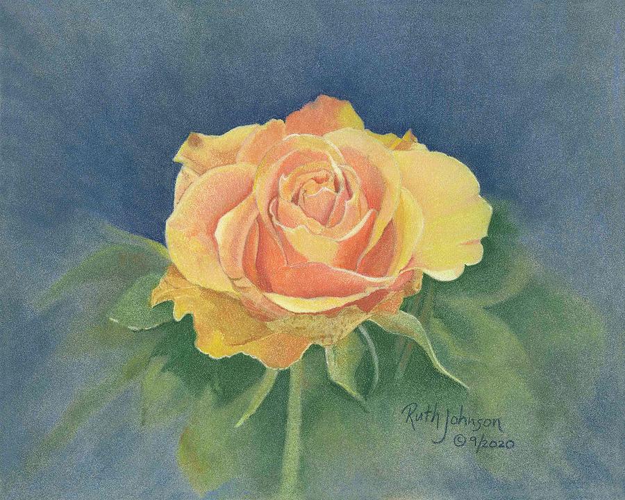 Rose Drawing - Yellow Rose by Ruth Johnson