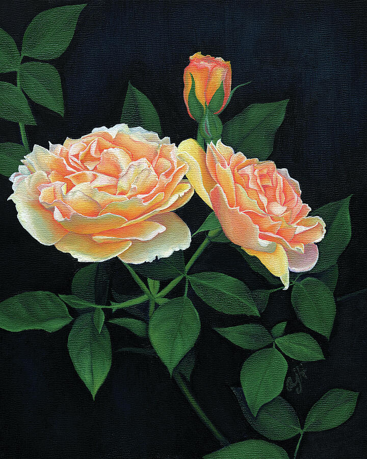 Yellow Roses Painting by Ausa Julia Hylton