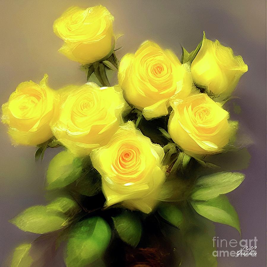 Yellow Roses Painting by CAC Graphics