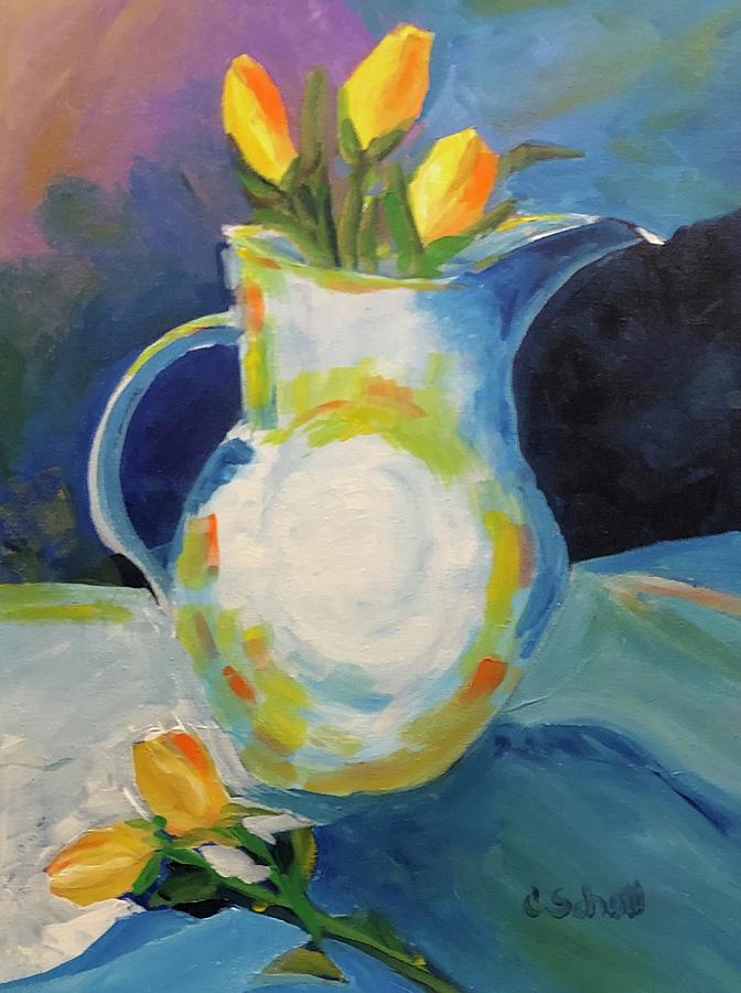 Yellow Roses Painting by Christina Schott