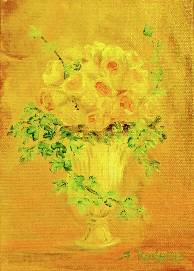 Yellow Roses Painting by Sherrell Rodgers