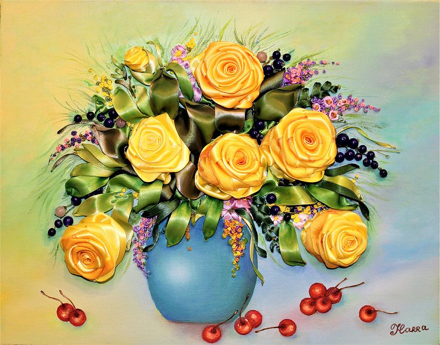 Yellow Roses Mixed Media by Tanya Harr
