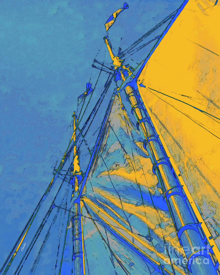 Yellow Sails at Sea Photograph by Linda Parker