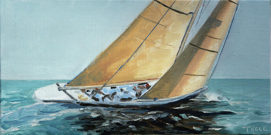Yellow Sails Study Painting by Trina Teele