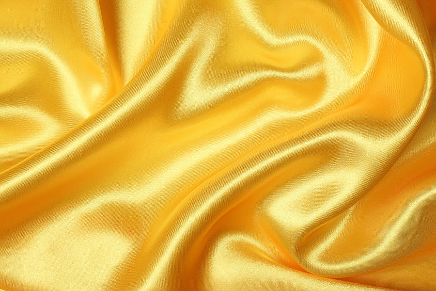 Yellow Silk Texture Photograph by Blackred