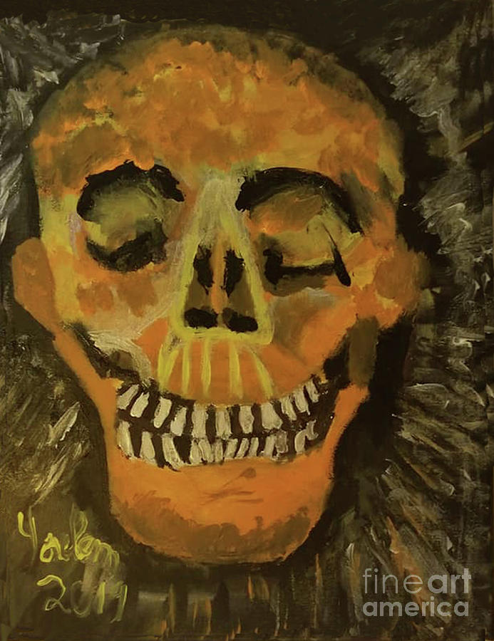 Yellow  Skull Painting