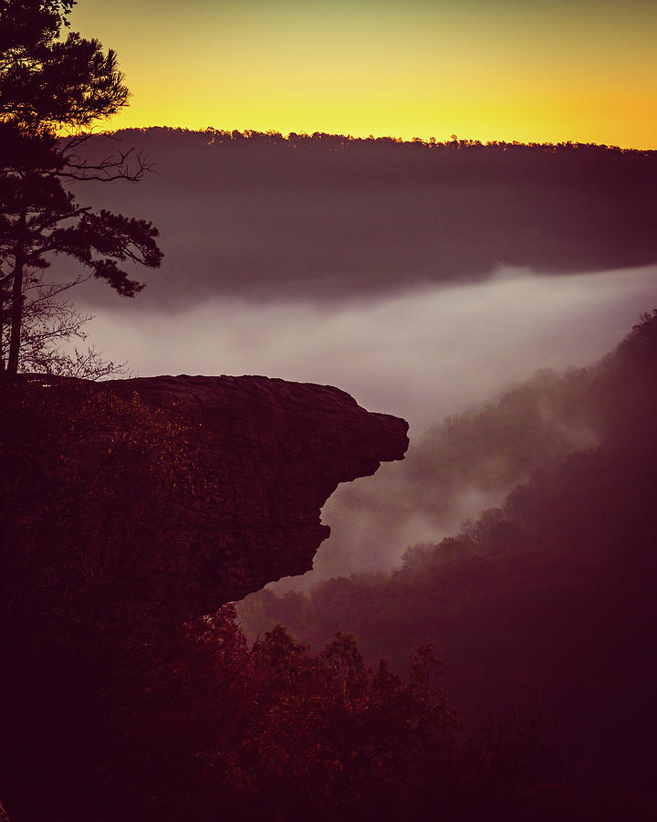 Yellow Sky Over Hawksbill Crag Photograph by Gregory Ballos