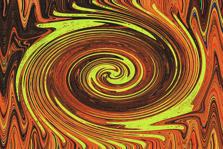Yellow Spiral Splash Digital Art by Tom Janca