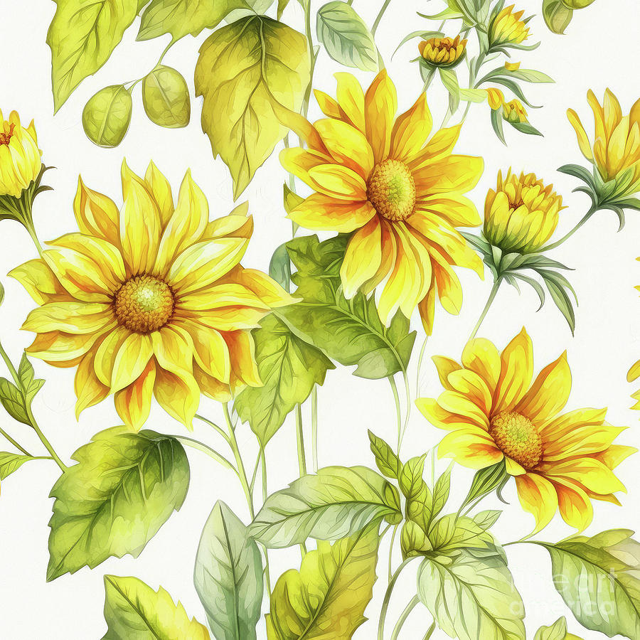 Yellow Spring Daisies Painting by Tina LeCour