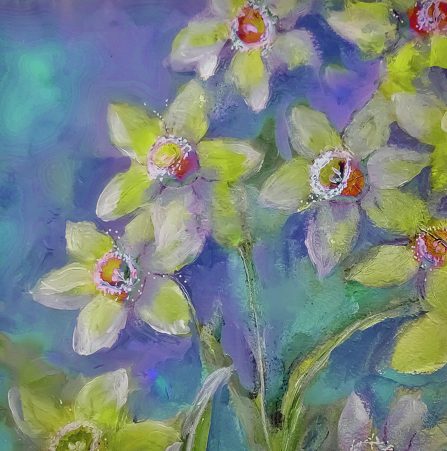 Yellow Stars Bouquet Painting by Lisa Kaiser