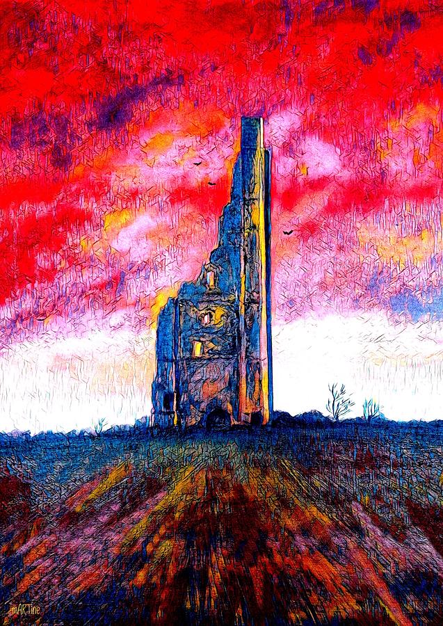 Yellow Steeple Revisited Painting by Martine Murphy