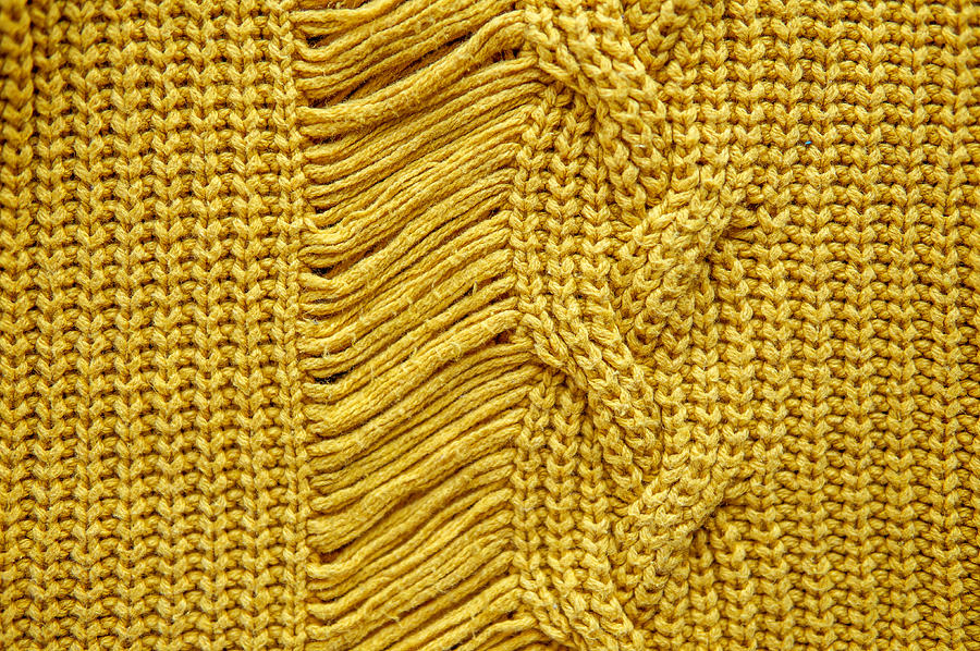 Yellow Sweater Detail Background Photograph