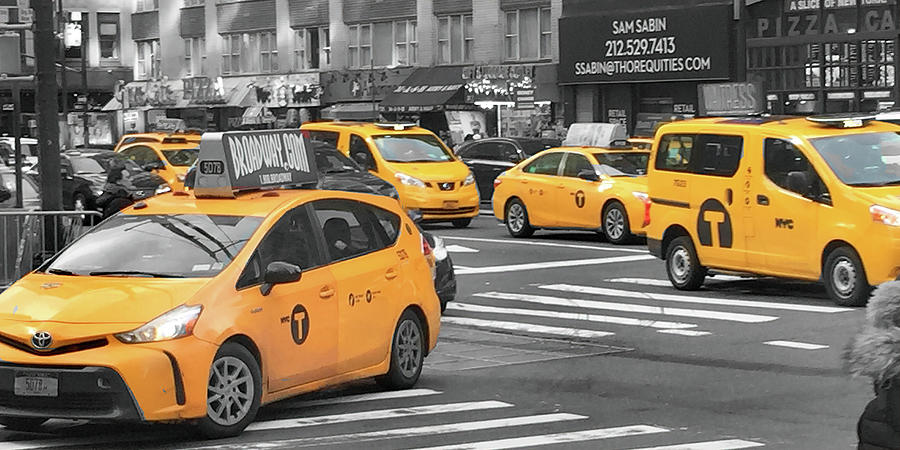 Yellow Taxis, New York City Photograph by Jerry Griffin
