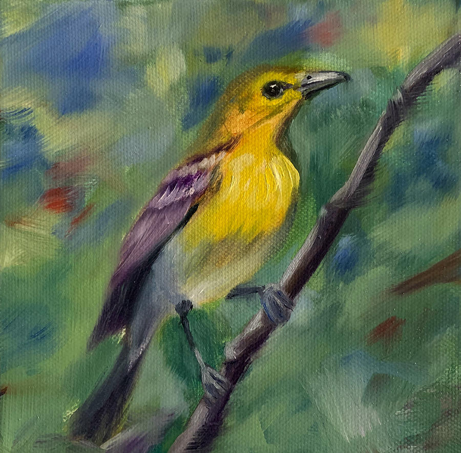 Yellow Throated Vireo Painting by Jan Chesler