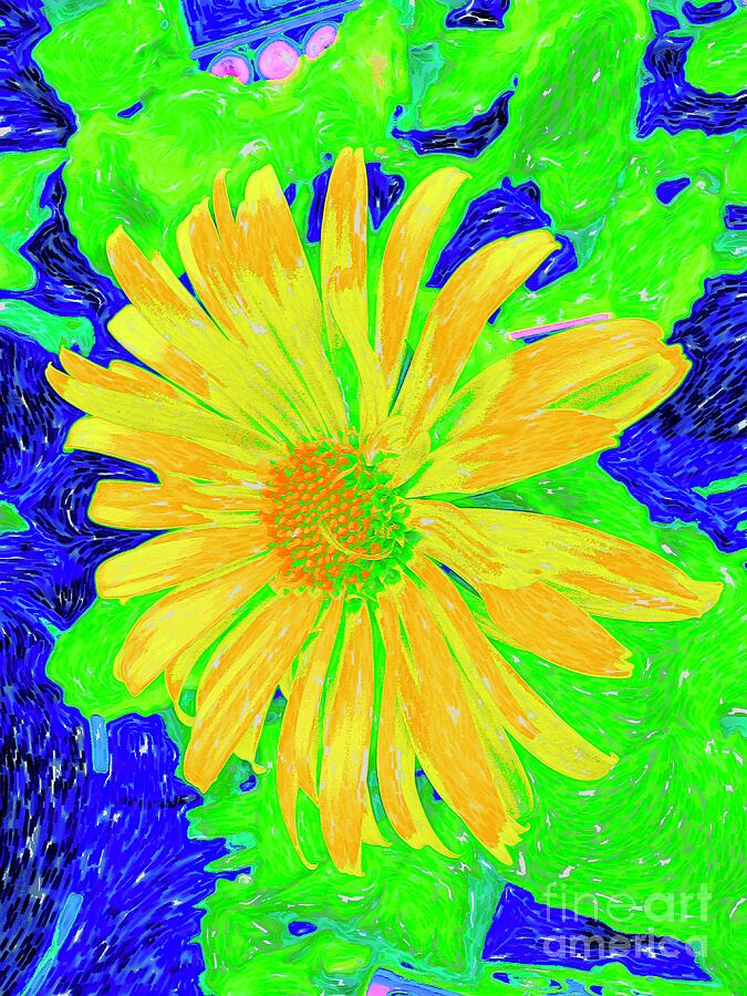 Yellow Tithonia Flower Digital Artwork  Digital Art by Douglas Brown