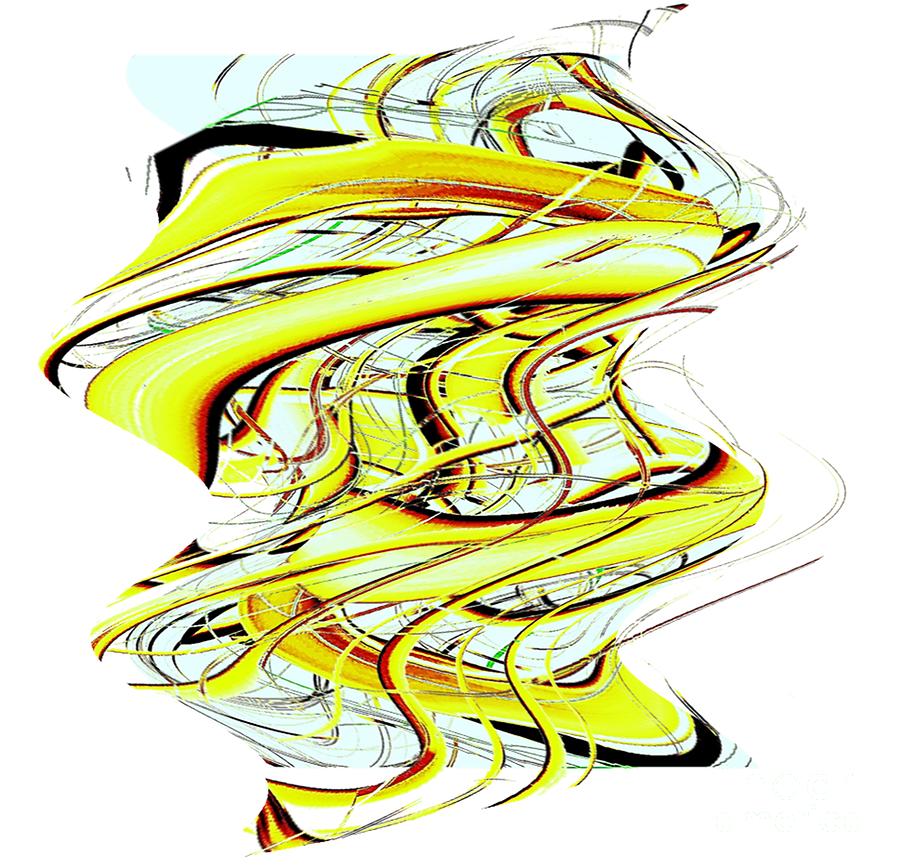 Yellow, Tornado, Nature, Abstract,  Digital Art by Scott S Baker