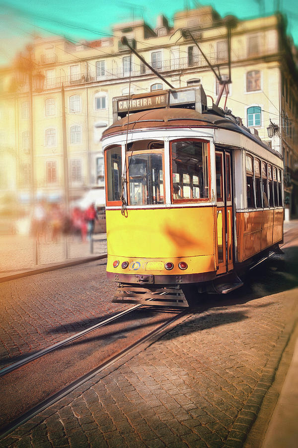 Yellow Trams of Lisboa Portugal  Photograph by Carol Japp