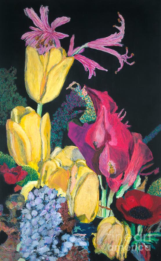 Yellow Tulips Painting by Allan P Friedlander