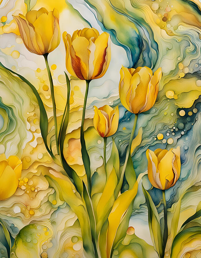 Tulip Photograph - Yellow Tulips by Cate Franklyn