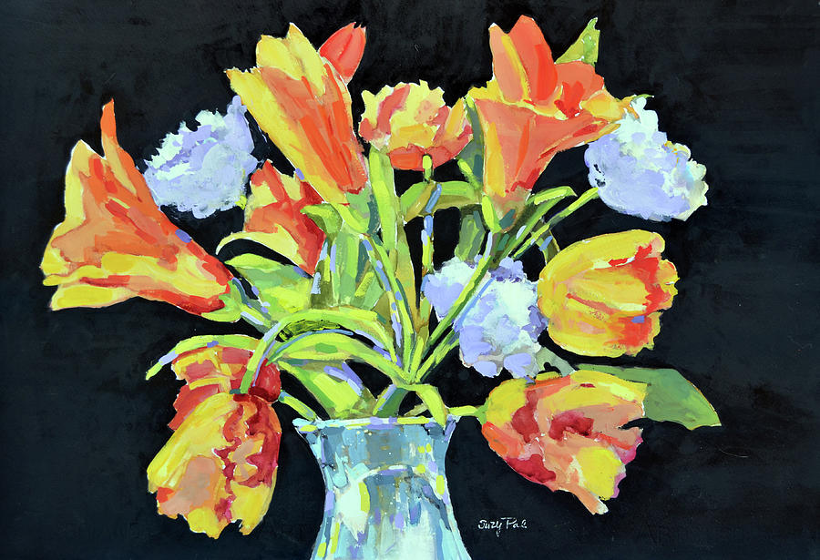 Tulip Painting - Yellow tulips by Suzy Pal Powell