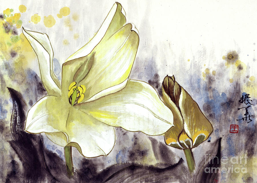 Yellow Tulips Painting by Wang Zhenhua