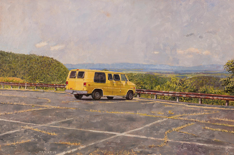 Virginia Painting - Yellow Van on Afton Mountain by Edward Thomas