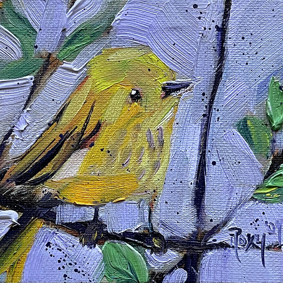 Bird Painting - Yellow Warbler by Roxy Rich