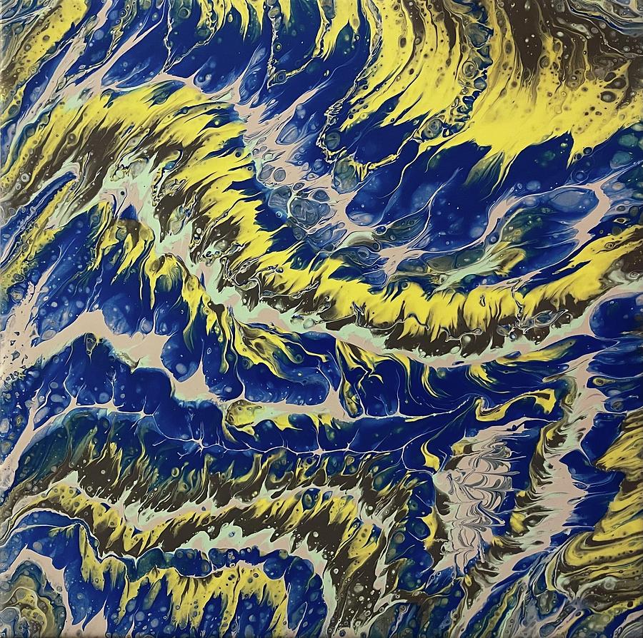 Yellow Wave Painting by Laura E - Fine Art America