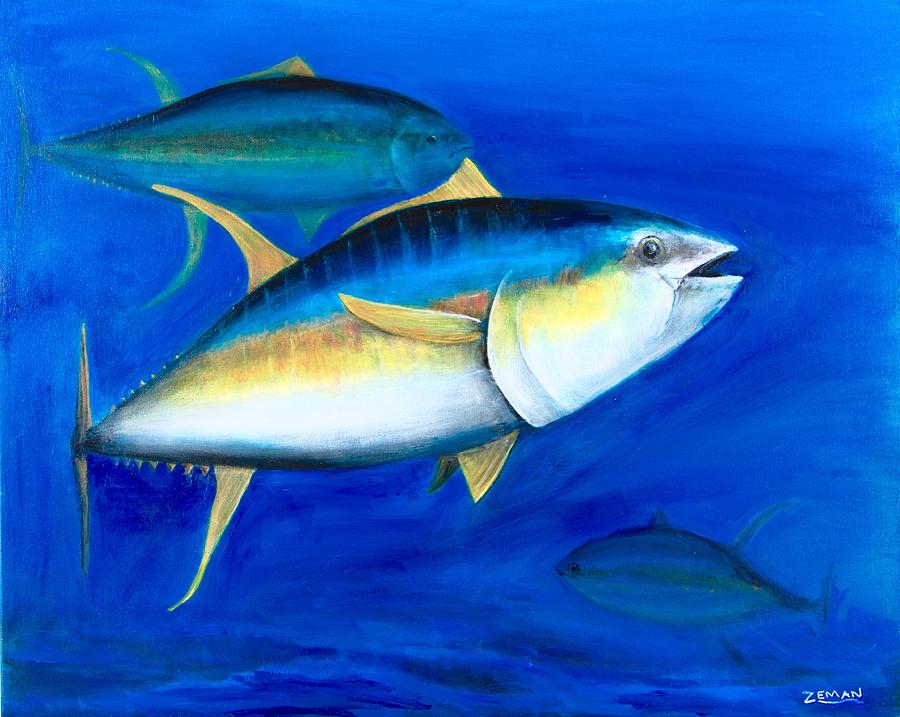 Yellowfin Tuna Painting by Ron Zeman - Fine Art America