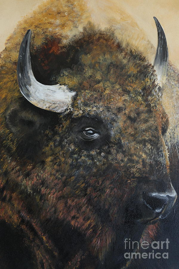 Yellowstone Buffalo/Bison Painting by Cheryl Grosso - Pixels