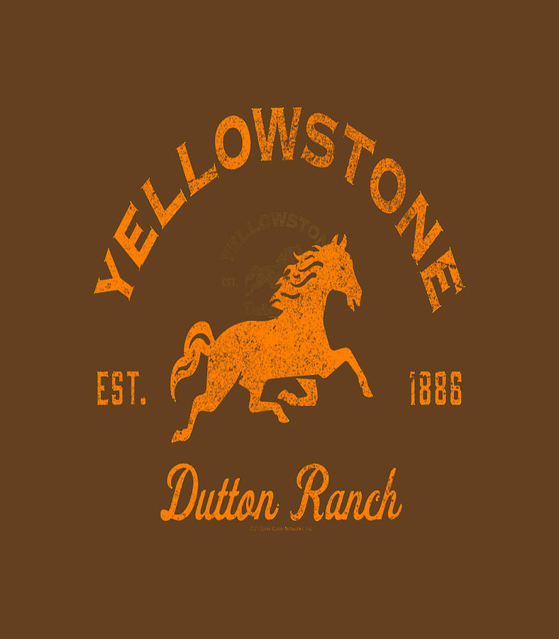 Yellowstone Dutton Ranch Est 1886 Running Horse Logo Short Sleeve ...